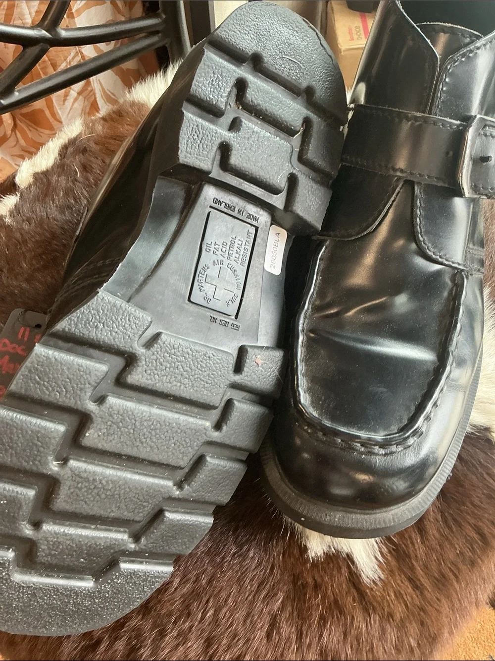 Dr. Martens Black Leather Chukka Boots with Strap